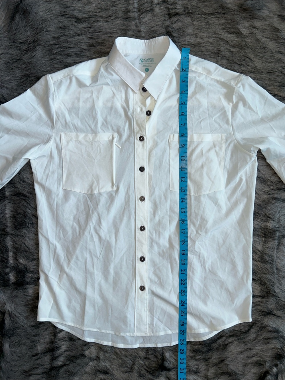 Carve Designs UPF 50+ Sun Shirt White Button Front Women's Small Oversized - Picture 5 of 9